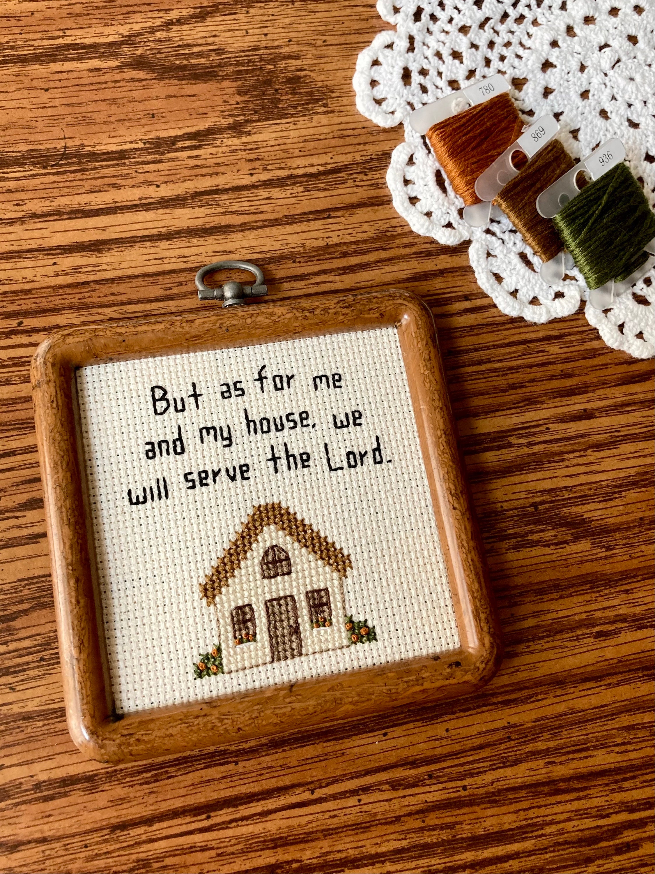 Simple Bible Verse Cross Stitch Pattern Bible Verse Me and My House Cross Stitch Christian Cross Stitch House Cross Stitch PDF Pattern