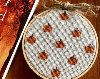 Small Pumpkin Cross Stitch Simple Fall Cross  Stitch Pattern Pumpkin Fall Cross Stitch Halloween Cross Stitch PDF Pattern