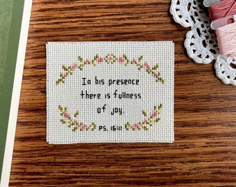 Bible Verse Cross Stitch Pattern Simple Bible Verse Cross Stitch Fullness of Joy Cross Stitch Christian Cross Stitch Pattern PDF