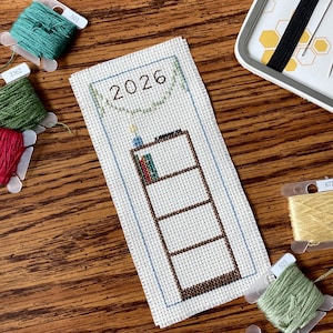 Book Cross Stitch Pattern: 2026 Reading Log Bookmark (PDF Pattern)