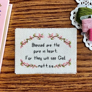 Bible Verse Cross Stitch Pattern Simple Bible Verse Cross Stitch Blessed Cross Stitch Christian Cross Stitch Catholic Cross Stitch PDF