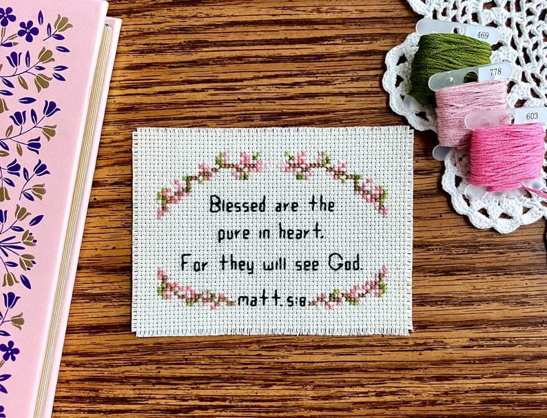 Bible Verse Cross Stitch Pattern Simple Bible Verse Cross Stitch ...