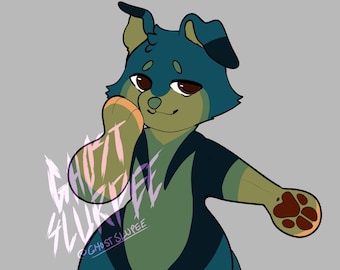 Furry Canine Character Adoptable - Green