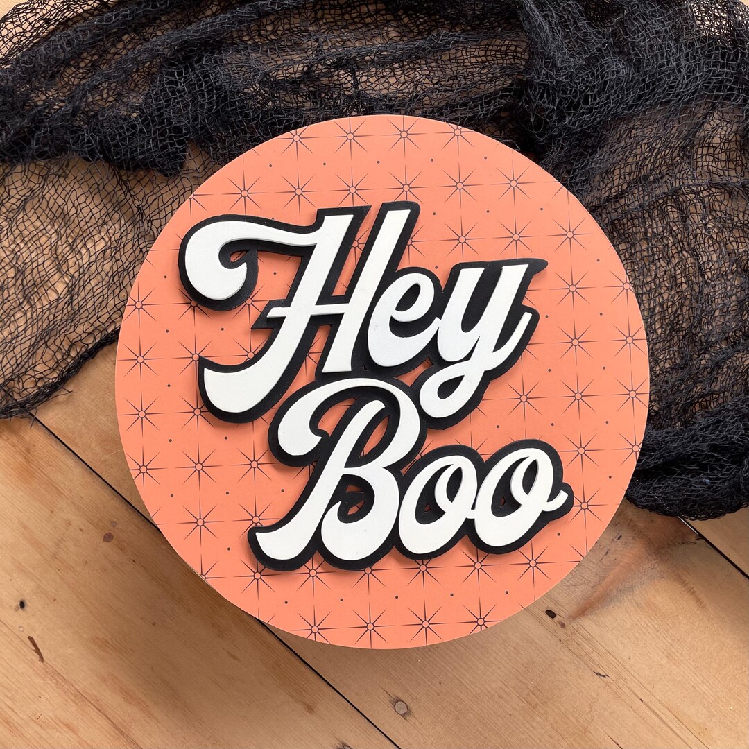 Hey Boo Round Home Sign | Home Sign | Wood Sign | Home Decor | Wall ...