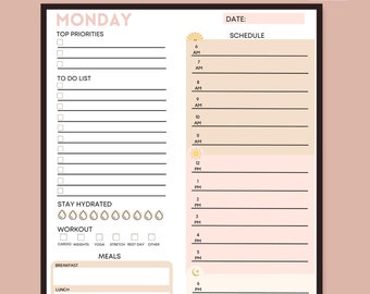 Daily Digital Planner Portrait for Goodnotes, Notability, Neutral Theme, To Do List, Checklist, Undated