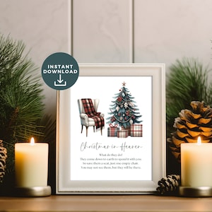 Poema de Natal no céu para impressão, o que eles fazem, impressão de lembrança de Save a Chair, download digital instantâneo, presente de lembrança de cartão memorial