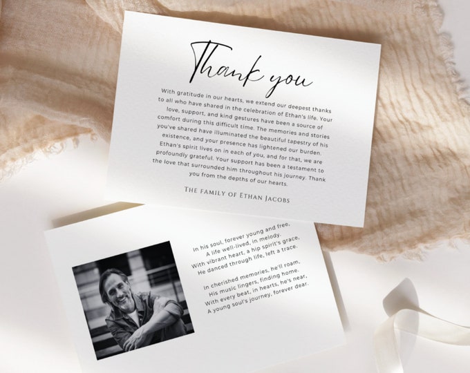 Funeral Thank You Cards Set of 10 Thank You Notes Funeral