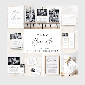 Editable Funeral Bundle, Funeral Program Bundle, Celebration of Life Package, In Loving Memory Suite, Memorial Stationery Set, FM001