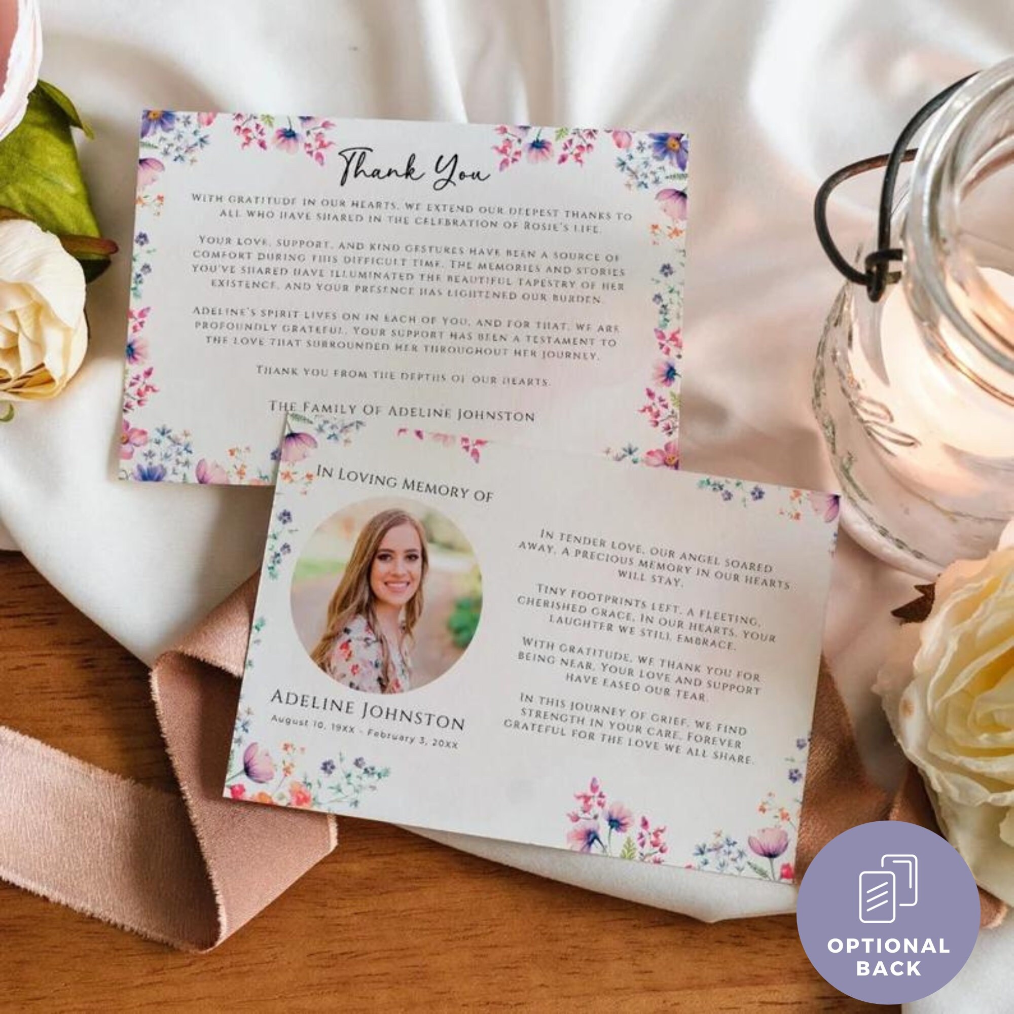 Funeral Bundle Flowers, Editable Celebration of Life Templates ...
