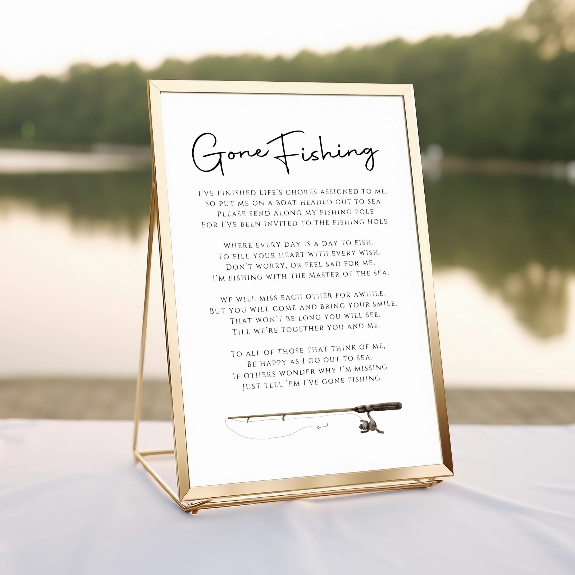 Memorial Sign Fishing, Gone Fishing Funeral Poem, Keepsake for Fisherman,  Dad, Brother, Husband, Minimalist Simple Decor, Gift for Grieving - Etsy  Israel, image size:2000x2000