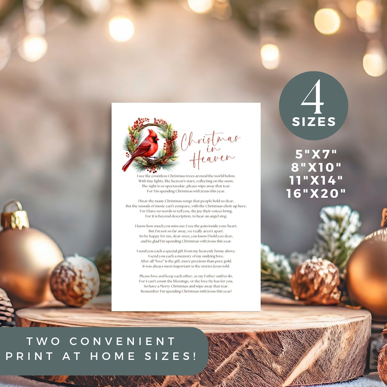 Printable Christmas in Heaven Poem, With Jesus This Year, Remembrance
