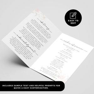 Funeral Program Birds, Editable Template, Celebrating the Life Of ...