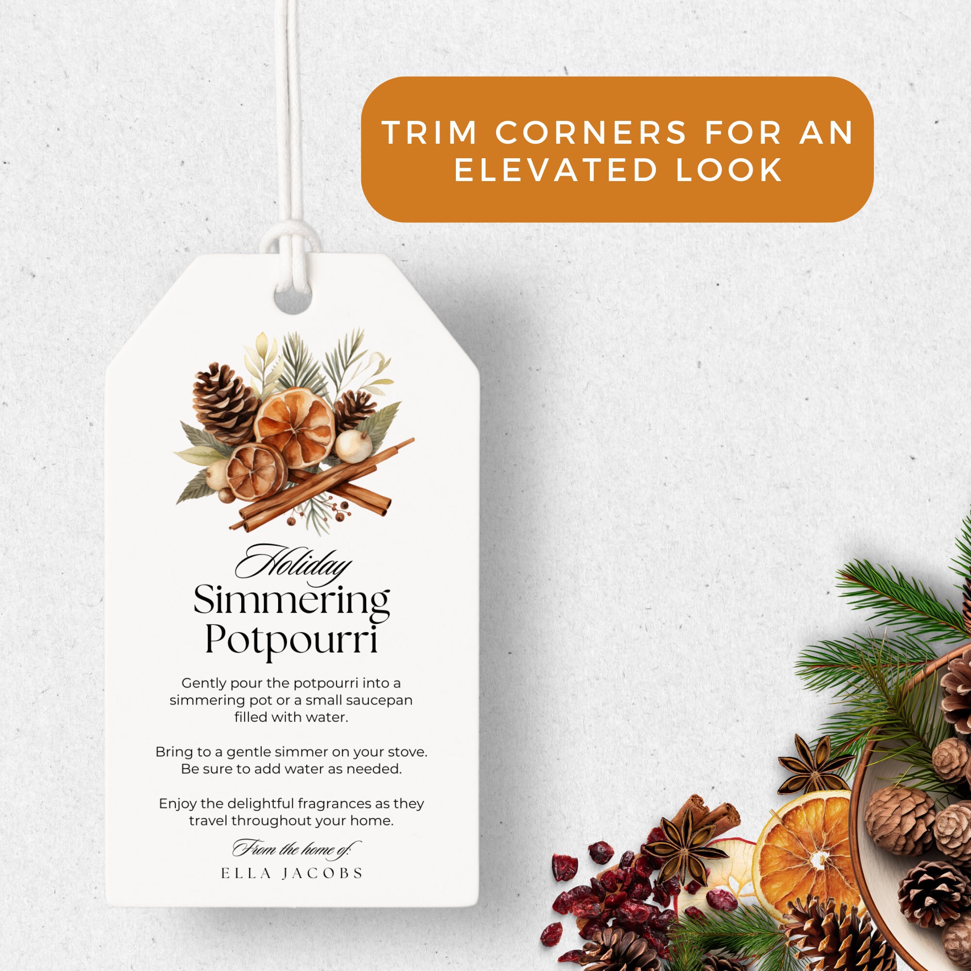 Christmas Potpourri Printable Tag Stovetop Simmering Pot Etsy UK