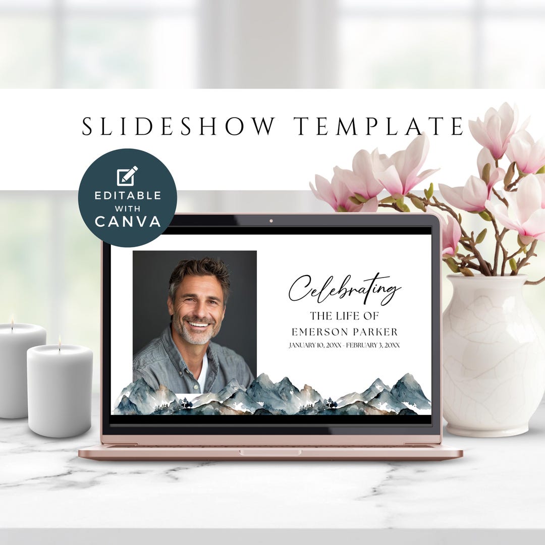 Funeral Slideshow Template for Men, Celebrating the Life of ...
