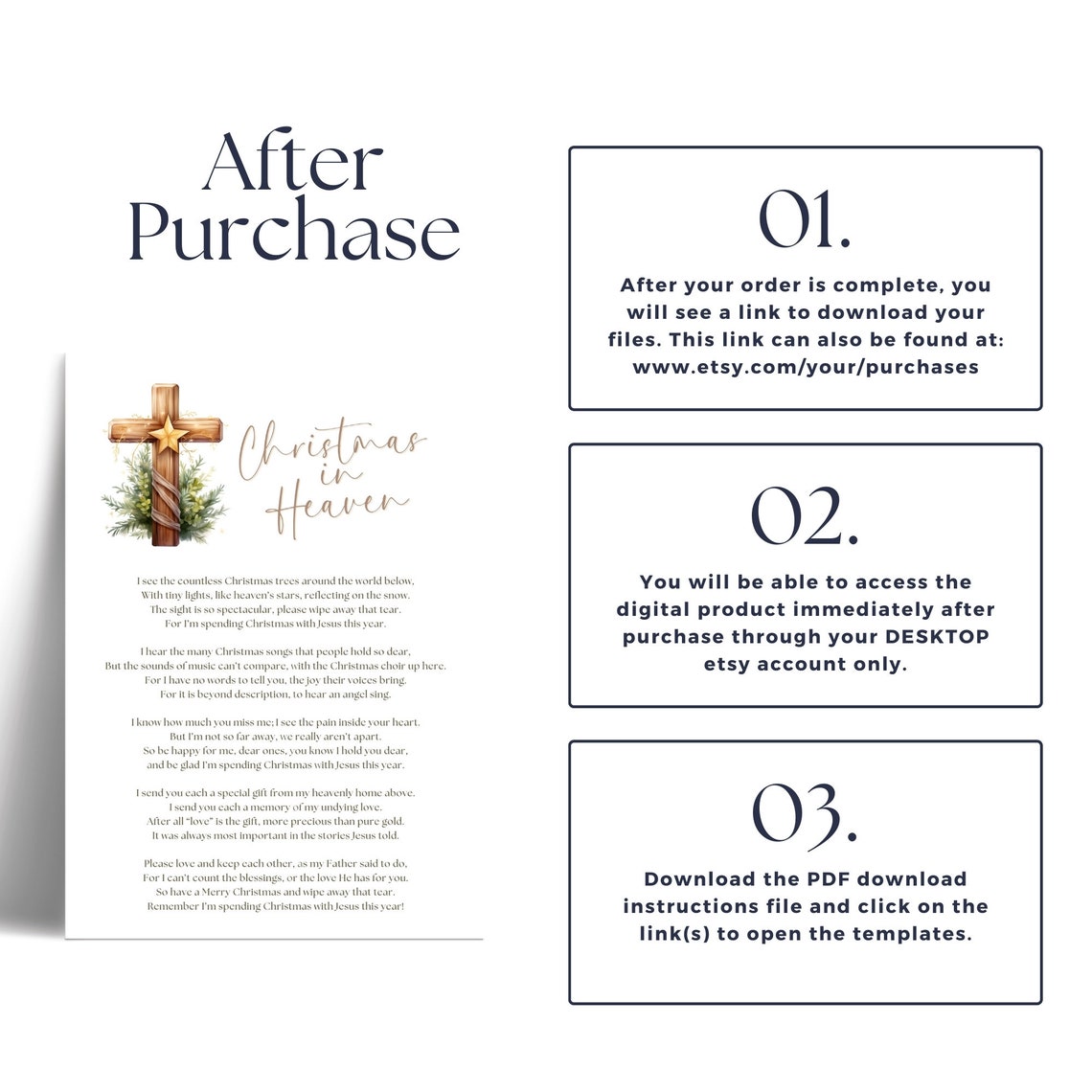 Printable Christmas in Heaven Poem, With Jesus This Year, Remembrance