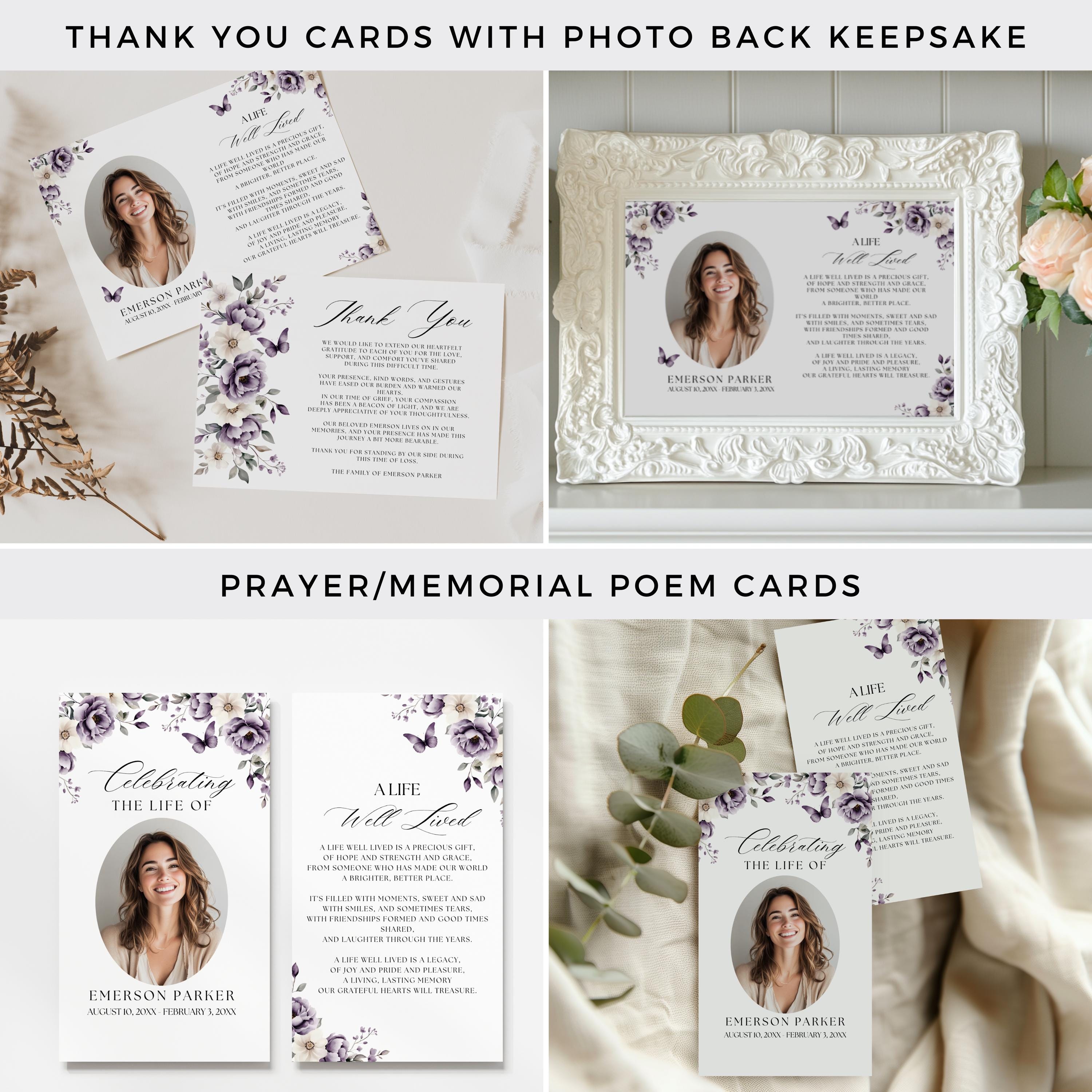 Funeral Bundle Flowers, Editable Celebration of Life Templates ...