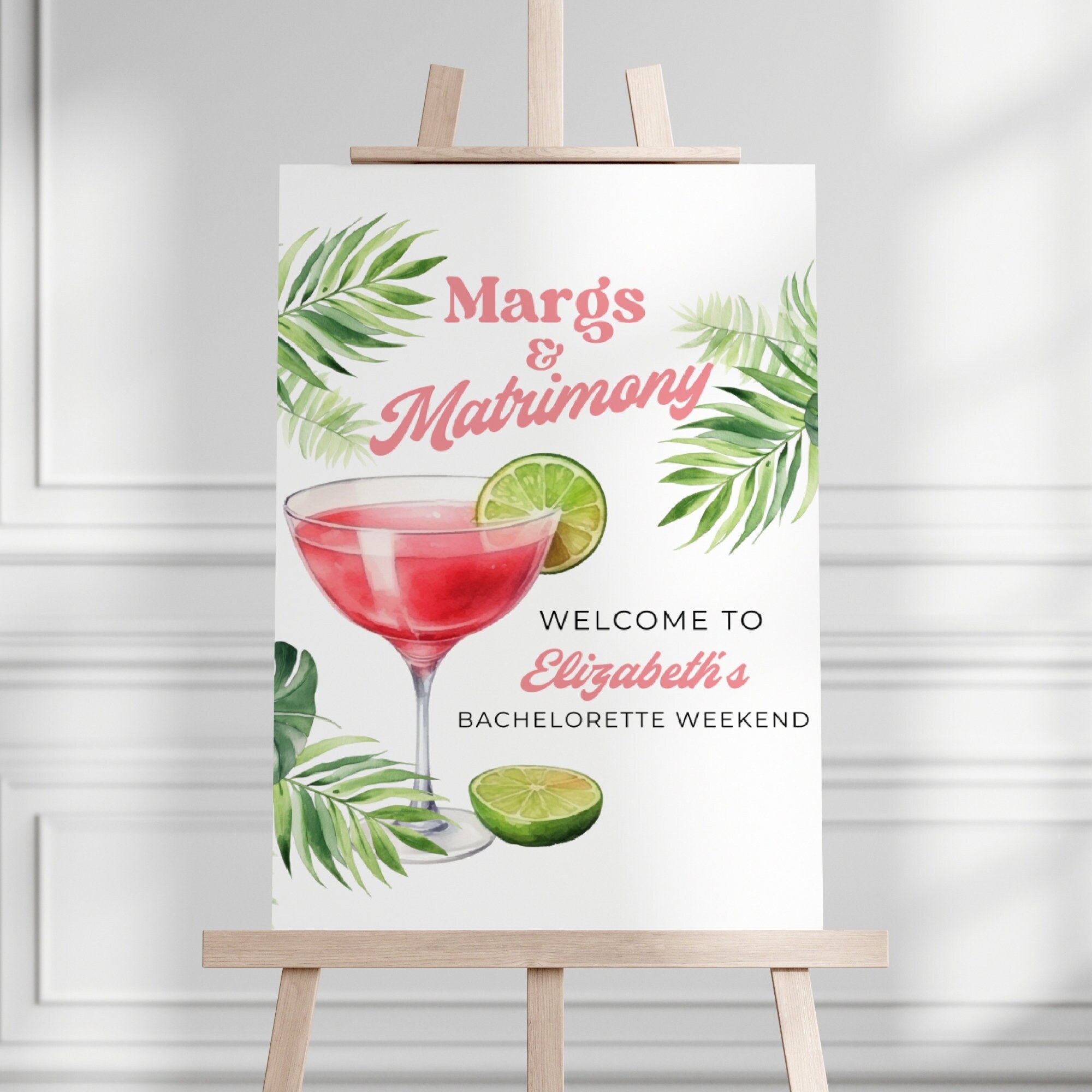 Margs and Matrimony Bachelorette Sign, Hen Party Welcome Poster ...