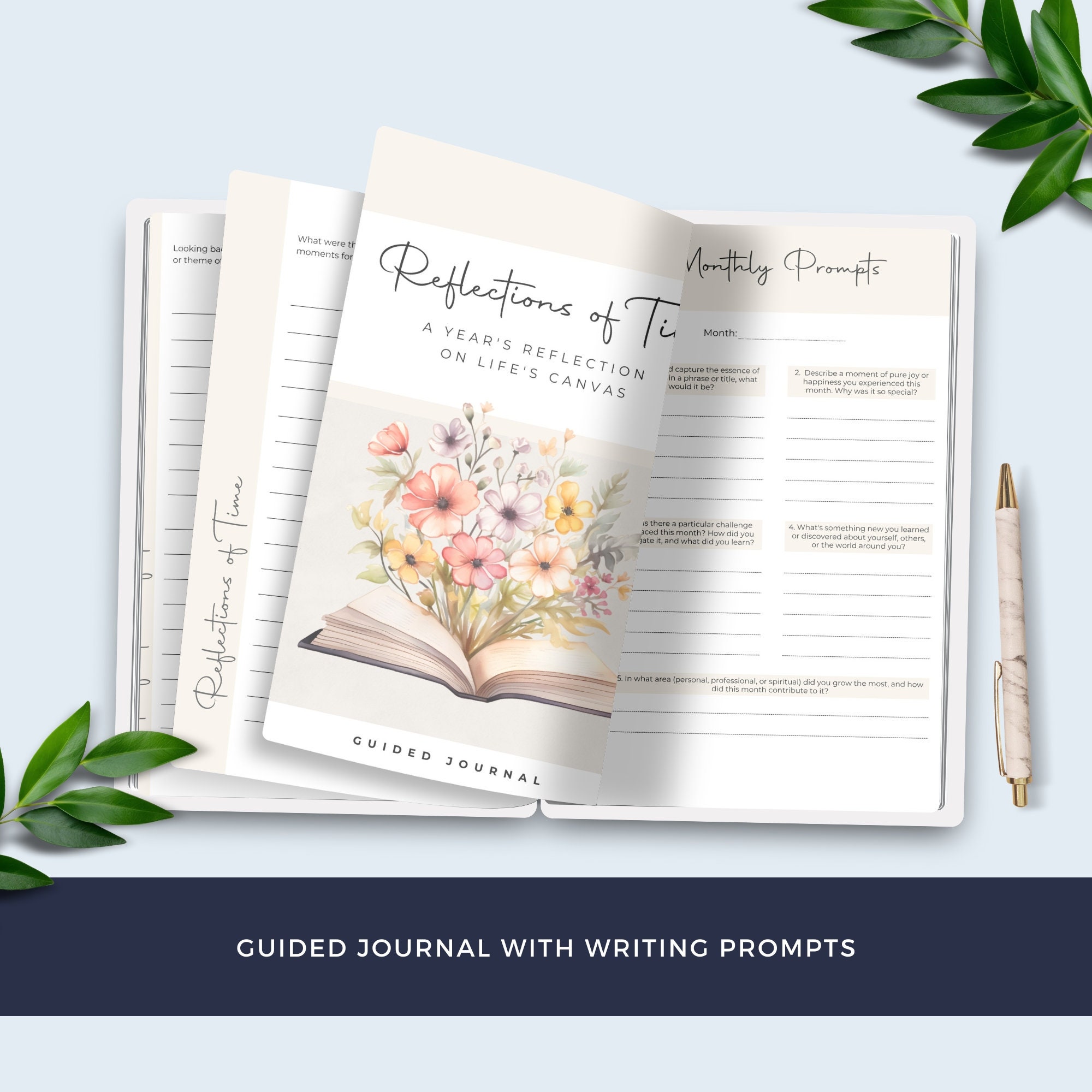 Year in Review Planner, Printable Vision Board Sheet PDF, Reflection ...