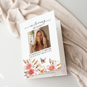 Funeral Program Birds, Editable Template, Celebrating the Life Of ...