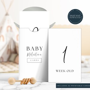 Carte d'étape importante pour bébé, carte d'étape importante pour accessoire photo de bébé, cadeau de baby shower, nouvelle étape importante pour bébé, minimaliste moderne, jalon imprimable simple