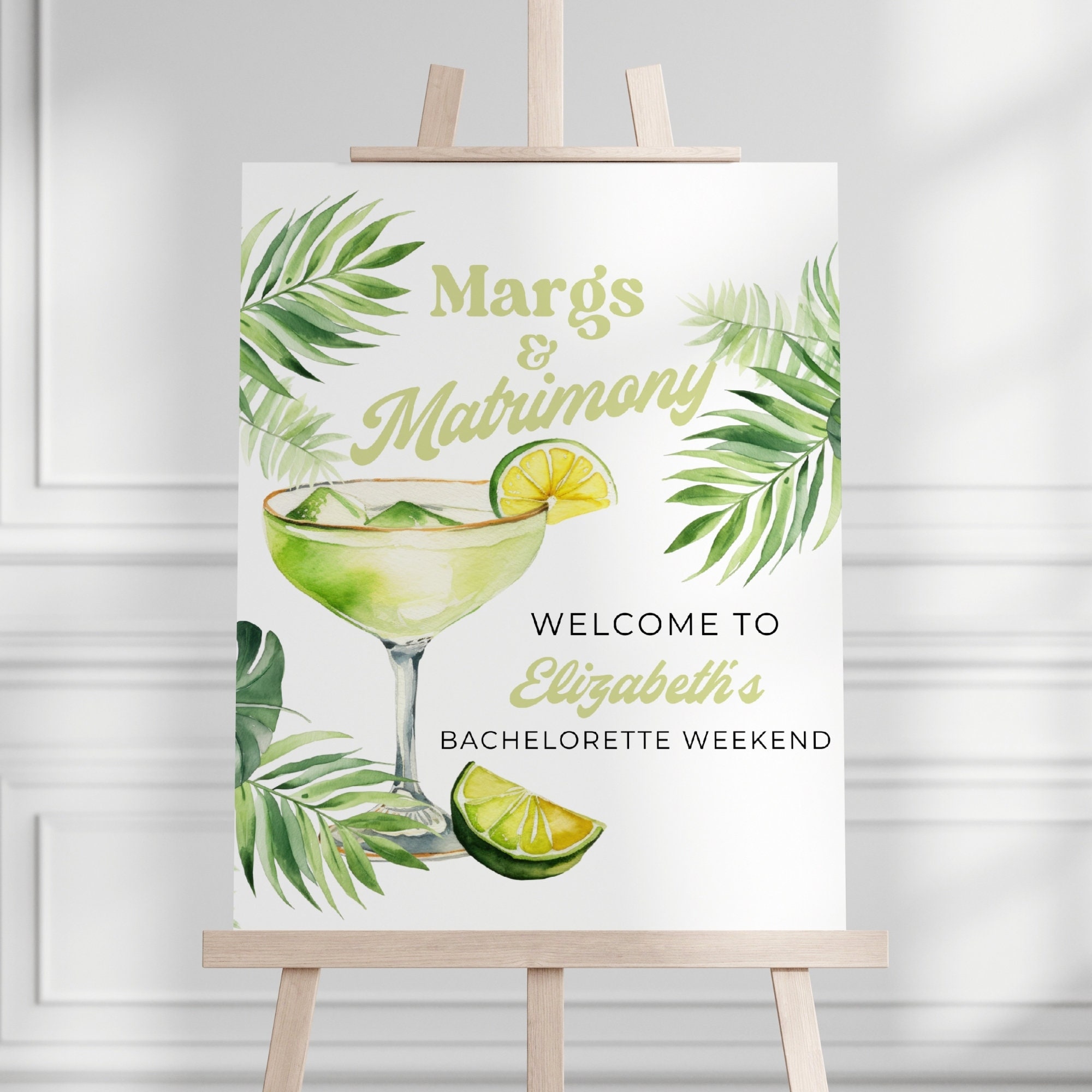 Margs and Matrimony Bachelorette Sign, Hen Party Welcome Poster ...