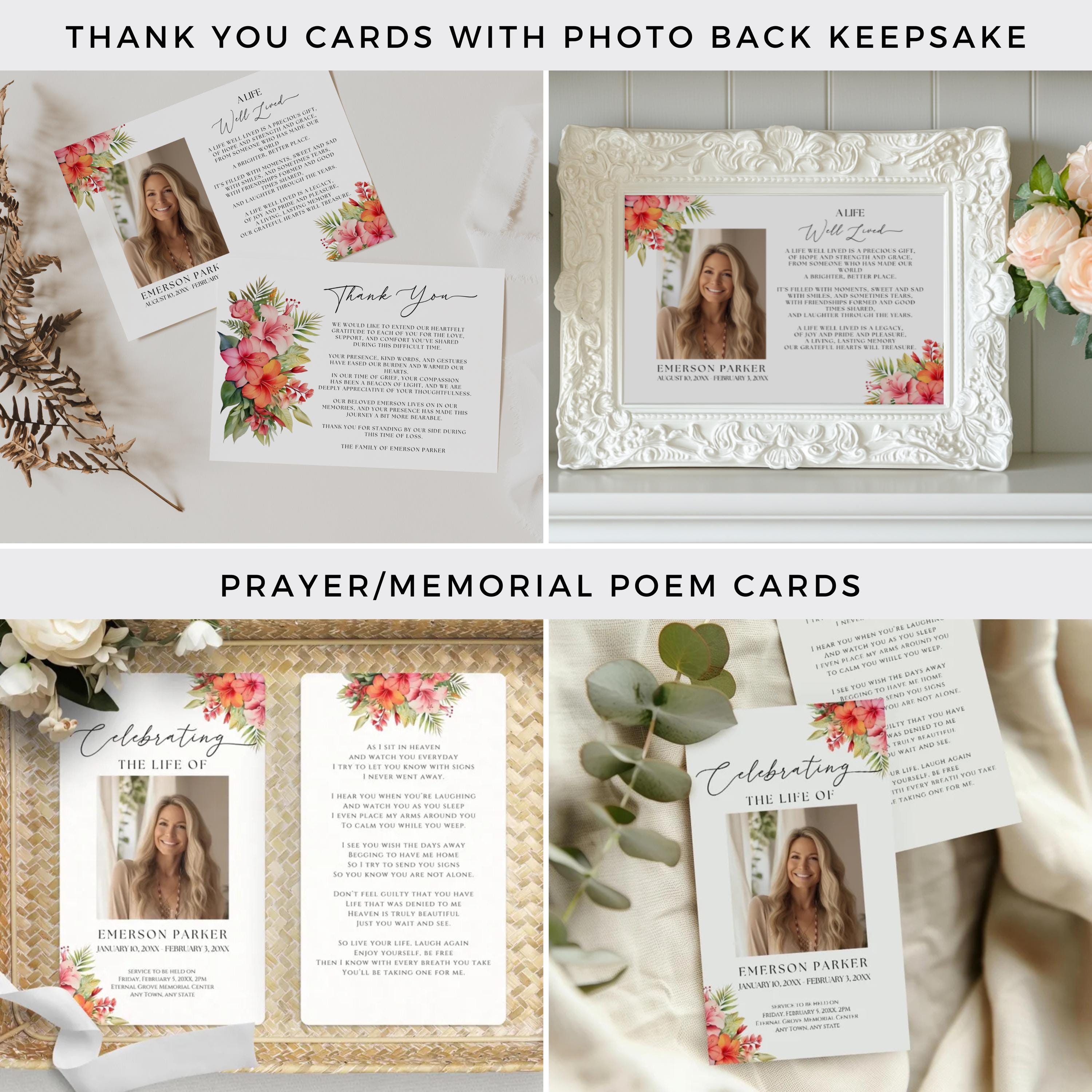 Funeral Bundle Tropical, Editable Celebration of Life Templates ...