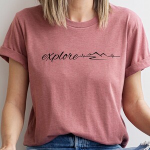 Heartbeat Hiking Shirt, Nature Lover Gift, Hiking T Shirt, Mountains Shirt, Adventure T Shirt, Camping Shirt, Wanderlust Shirt, Outdoors Tee