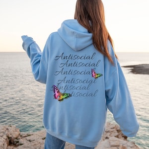 Anti social butterfly green hoodie on sale