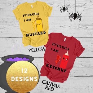 Funny Group Shirts, Condiments Group Costume, Couples Matching Personalized Halloween Shirts, Ketchup and Mustard Shirt, Pickle Costume