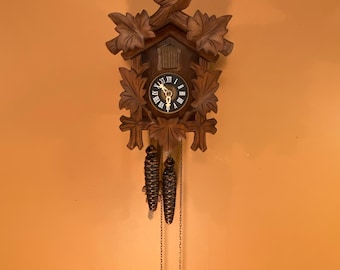 Large, Vintage 2 Door Musical “stag Head” Cuckoo Clock. Hand