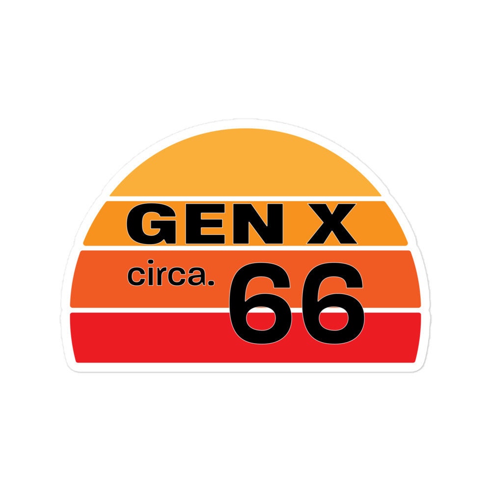 Gen X - Circa 66 Retro Sun Sticker - Etsy