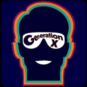 Retro Head and Glasses Gen X Sticker