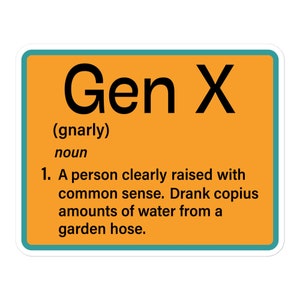 Generation X - Definition sticker - actual sizes may vary