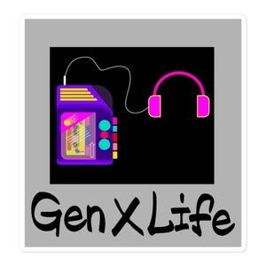 Gen X Life - Polaroid Sticker - Walkman