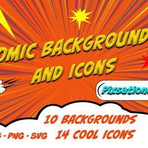 Pixsational Comic Backgrounds and Icons