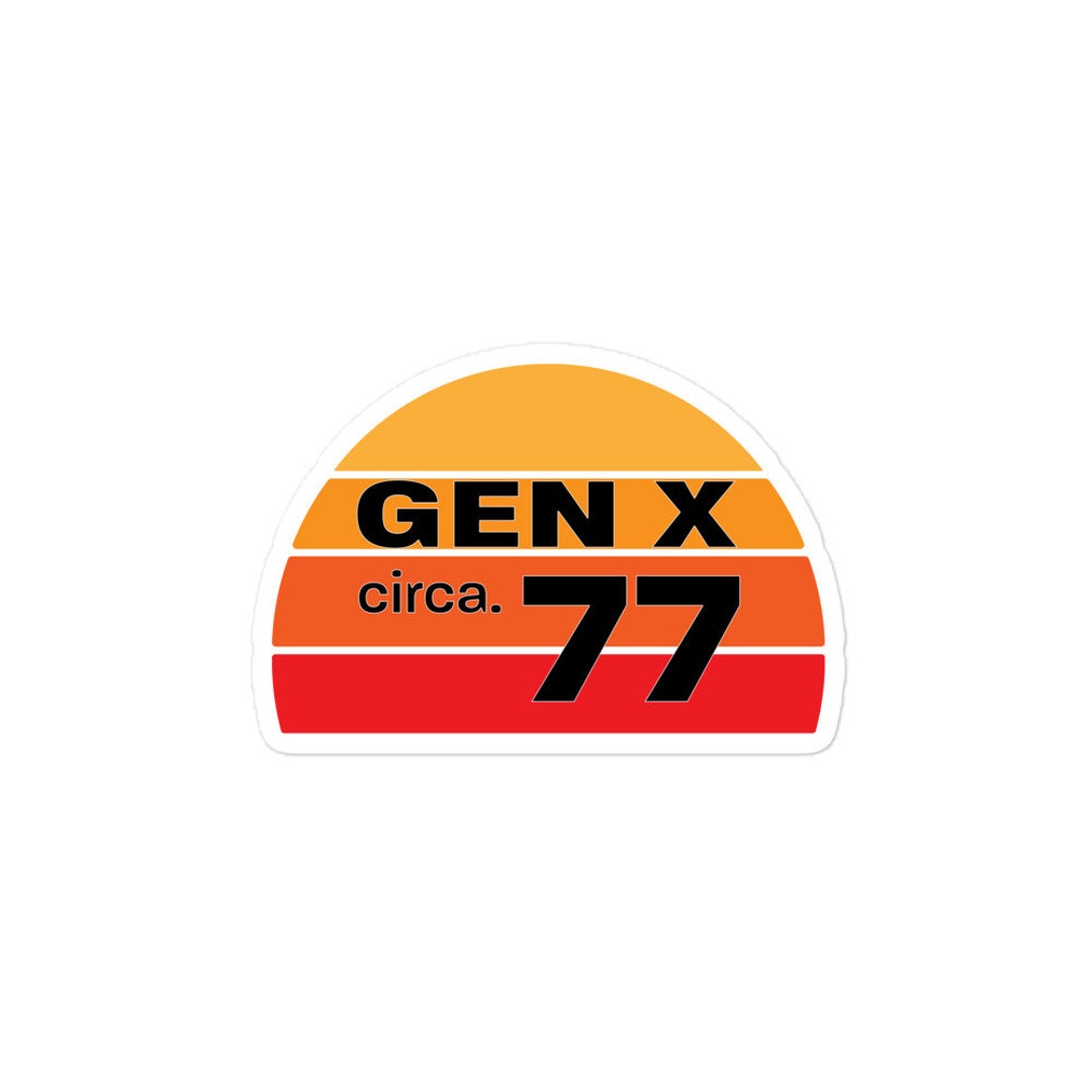 Gen X - Circa 77 Retro Sun Sticker - Etsy
