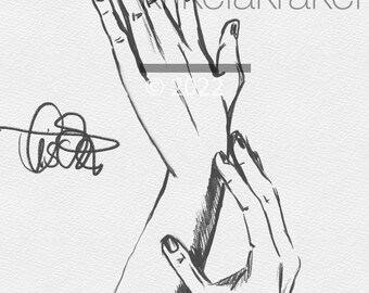 Imagen impresión digital cartel dibujo digital estudio “Manos I”