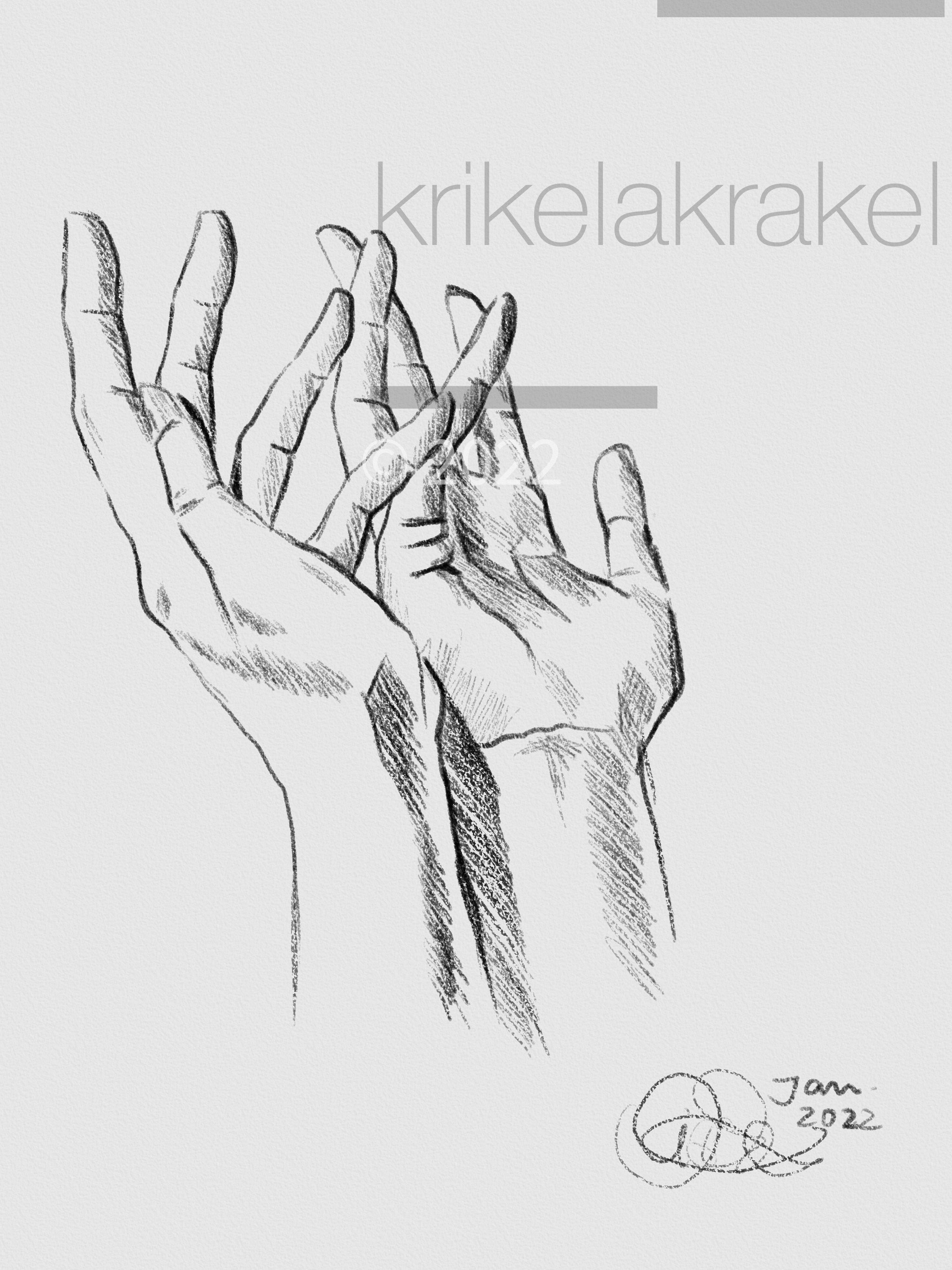 Hand Reaching Down Sketch