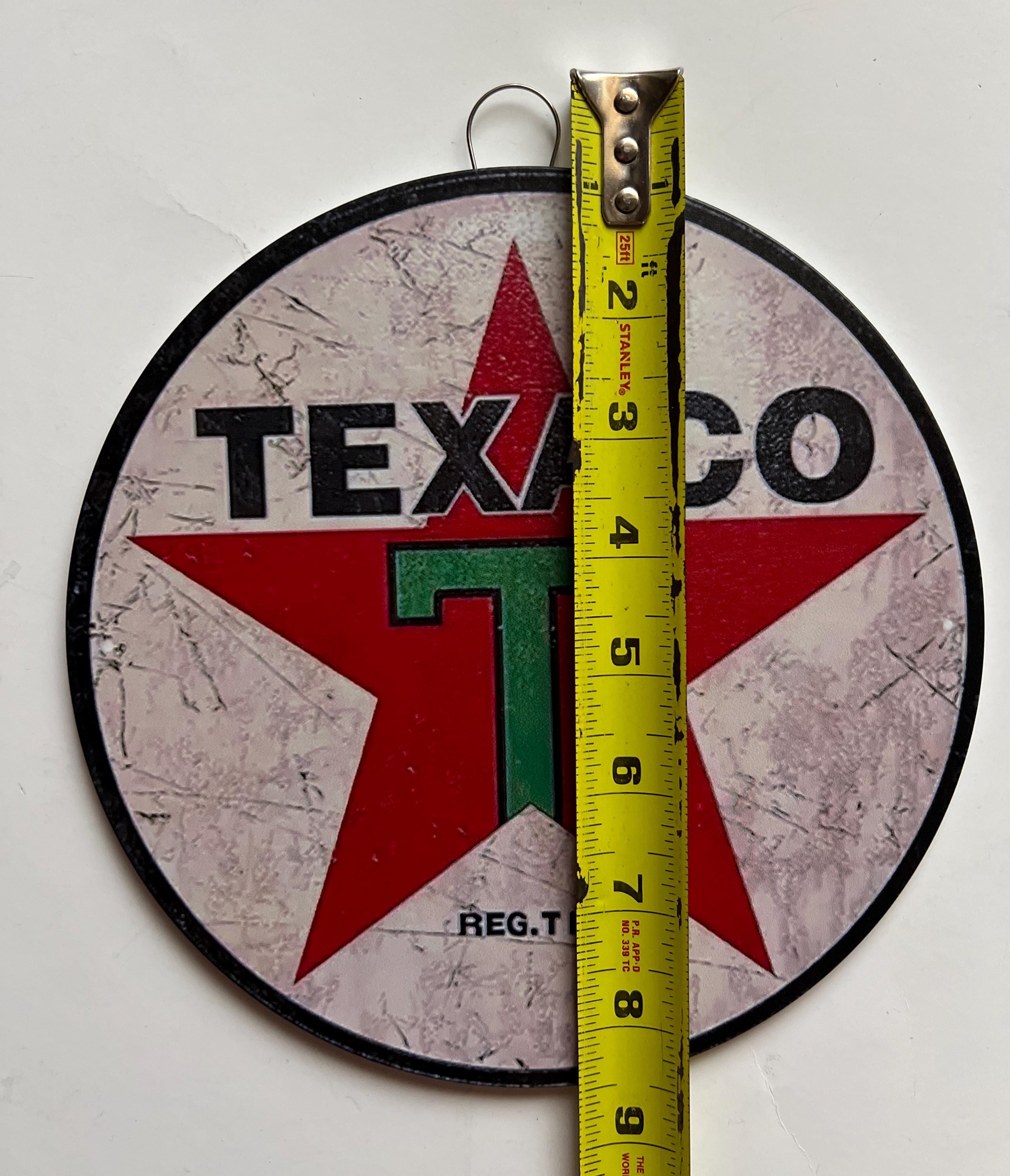 Texaco 8" Rustic Round Metal Sign Man Cave Tin Sign Garage Sign Gifts ...
