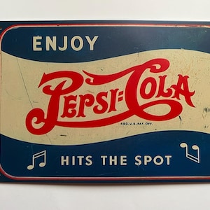Pepsi Cola Tin Metal Sign Decor Garage Gifts for Men Wall Decor for Garage Soda Sign Rustic Vintage Style 11.75"X7.75" Rectangle Pepsi