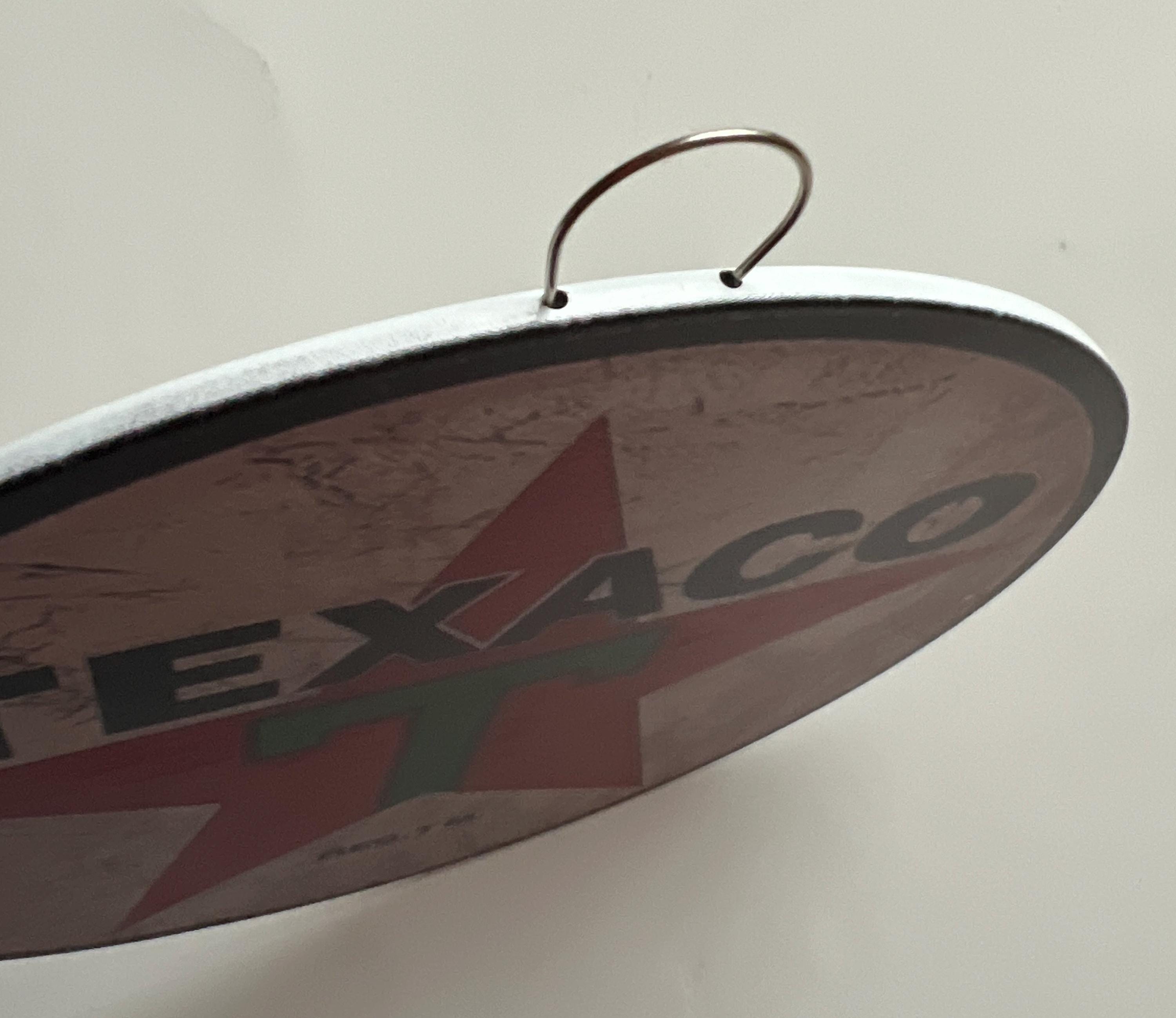 Texaco 8" Rustic Round Metal Sign Man Cave Tin Sign Garage Sign Gifts ...