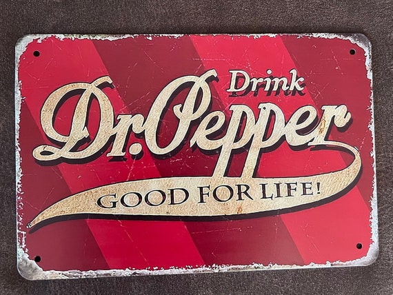 Dr Pepper Tin Metal Sign Man Cave Decor Garage Gifts for Men Wall Decor for  Garage Soda Sign Rustic Vintage Style 11.75x7.75 Rectangle , Garage Gifts  For Men 