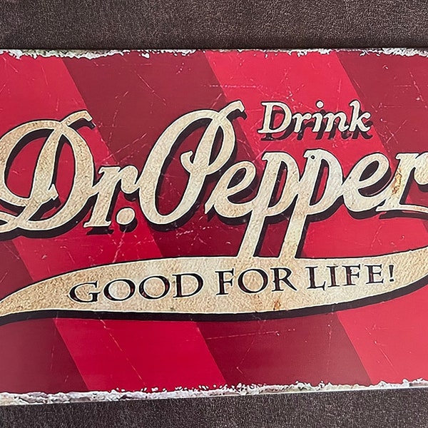 Dr Pepper Tin Metal Sign Man Cave Decor Garage Gifts for Men Wall Decor for Garage Soda Sign Rustic Vintage Style 11.75"X7.75" Rectangle