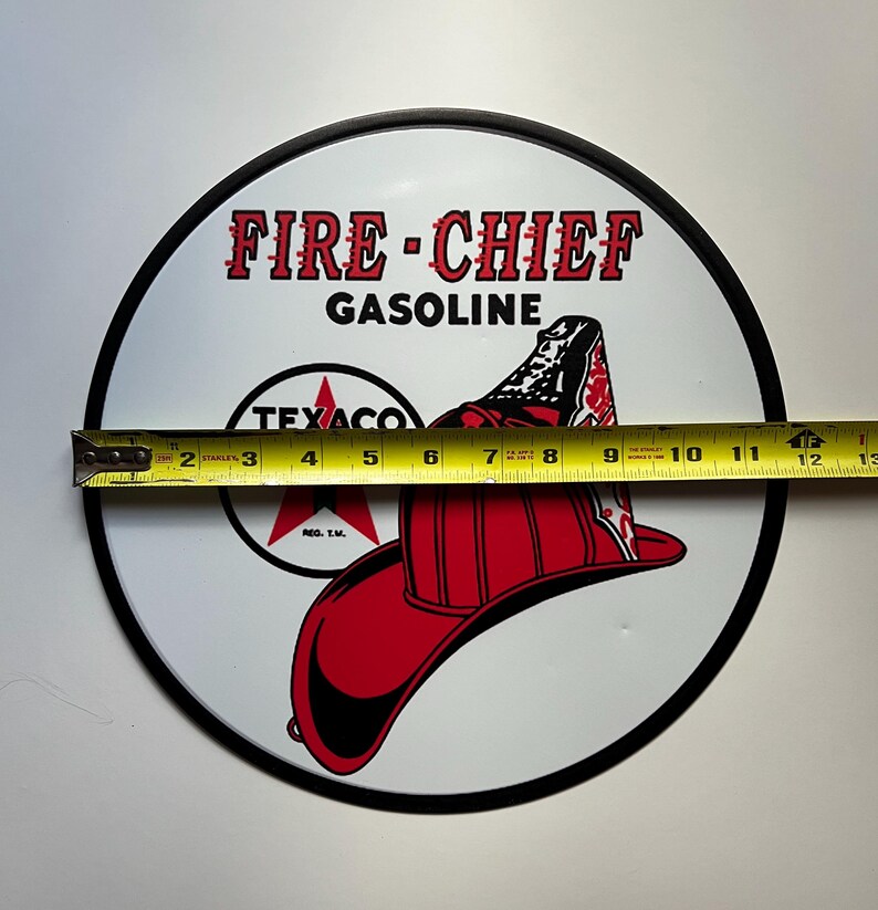 Texaco 12" Rustic Round Metal Sign Man Cave Tin Sign Garage Sign Gifts ...