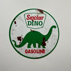 8インチ ディノ・シンクレア ガソリンスタンド サイン オパリン 
