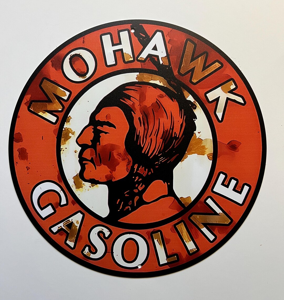 8" Mohawk Gasoline Metal Sign Motor Oil Gas Station Mancave Decor Tin ...