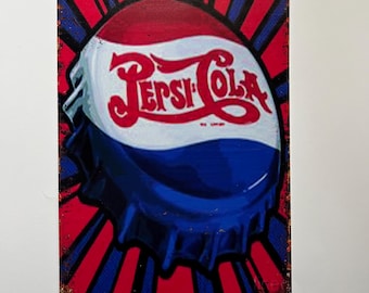 Flange-type Pepsi Cola Sold Here Sign - Garage Vintage Tin