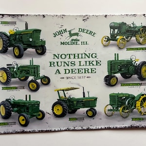 John Deere Tractor Tin Metal Sign Man Cave Decor Garage Regali per uomini Decorazione da parete per garage Tractor Sign Rustico Stile vintage 11,75"X7,75"