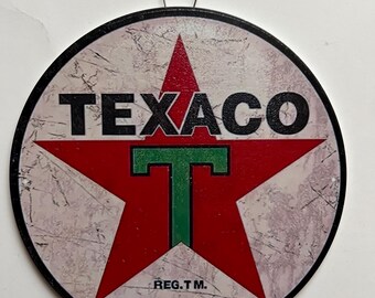Texaco 8" Rustic Round Metal Sign Man Cave Tin Sign Garage Sign Gifts ...