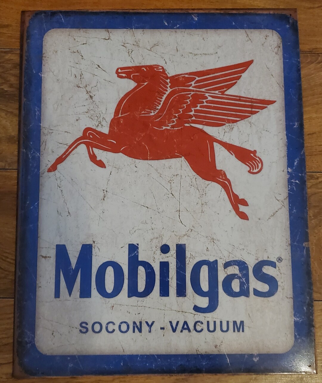 Mobilgas Sign Oil Gas Station Mancave Decor Tin Sign 15 3/4" X 12 1/2 ...
